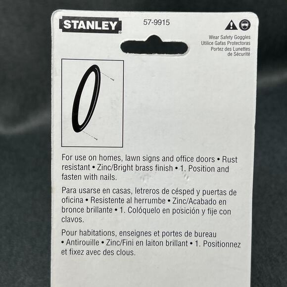 Vintage 2002 Stanley House Number ZERO 0 Brass Finish 4" NOS USA Packaged - Picture 3 of 9